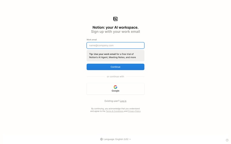 Notion — Sign up