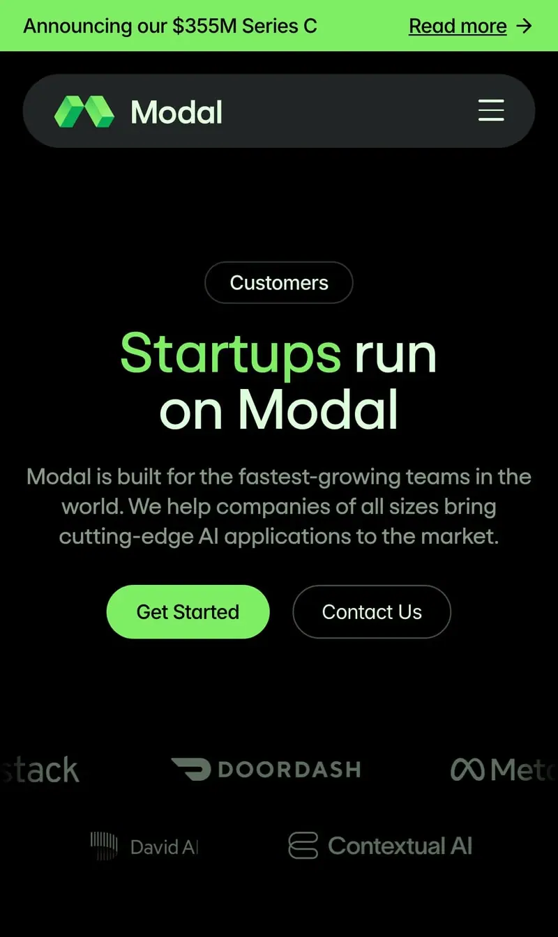 Modal — Customers (mobile)