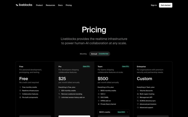 Liveblocks — Pricing