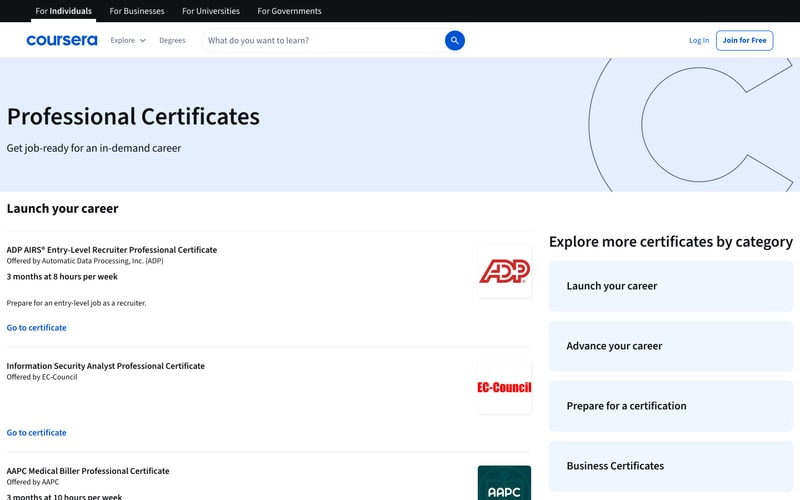 Coursera — Certificates