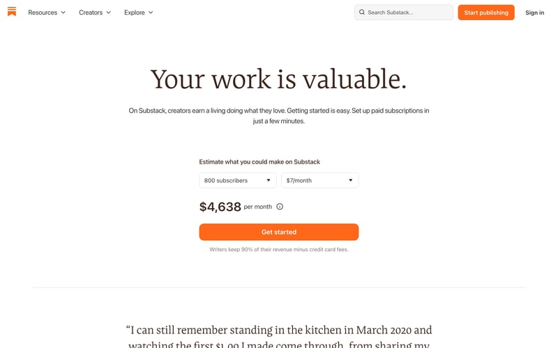 Substack — Pricing
