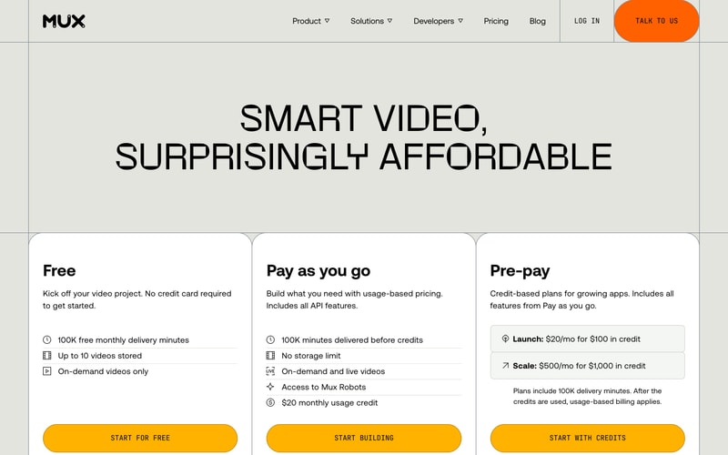 Mux — Pricing
