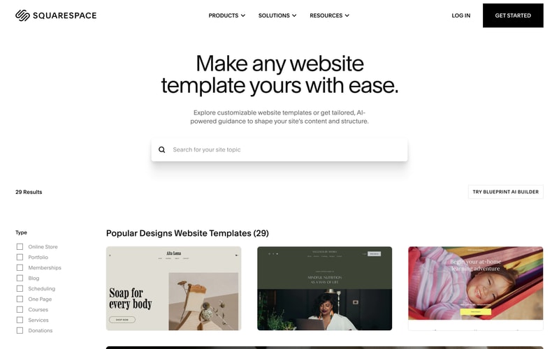Squarespace — Templates
