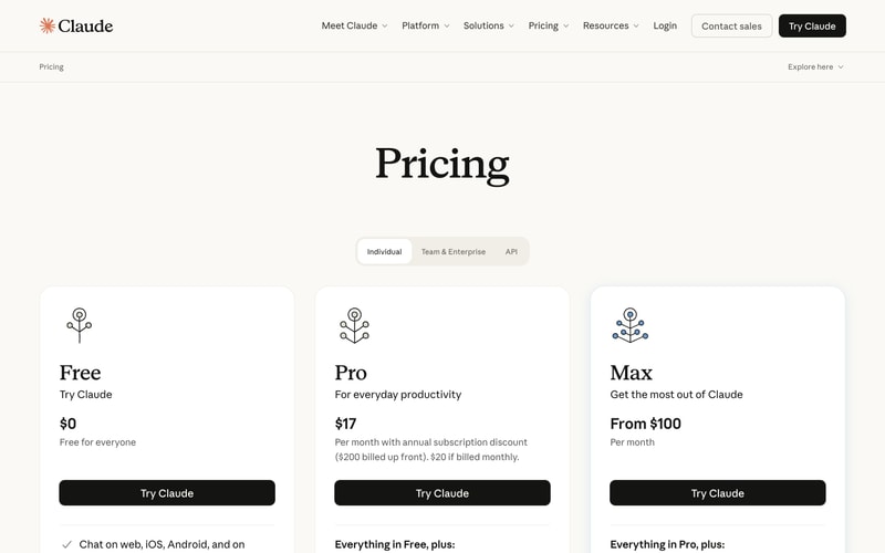 Anthropic — Pricing