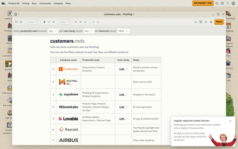 PostHog — Customers