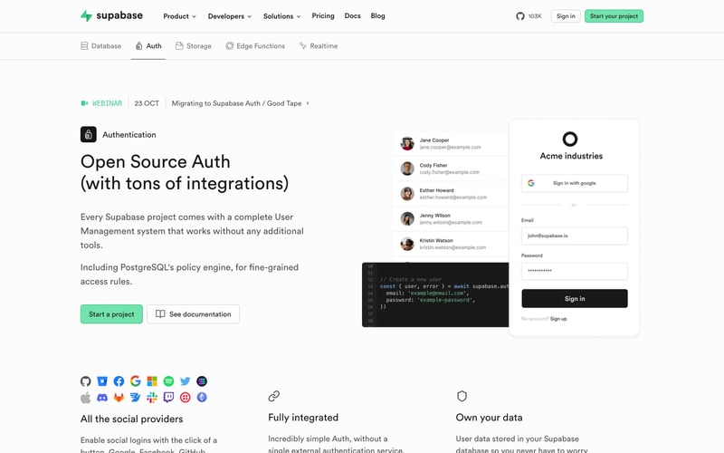 Supabase — Auth