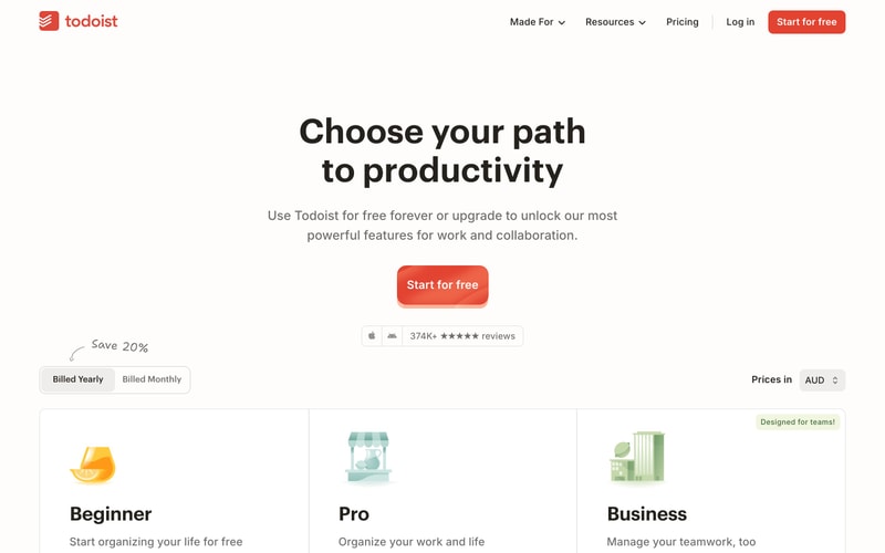 Todoist — Pricing