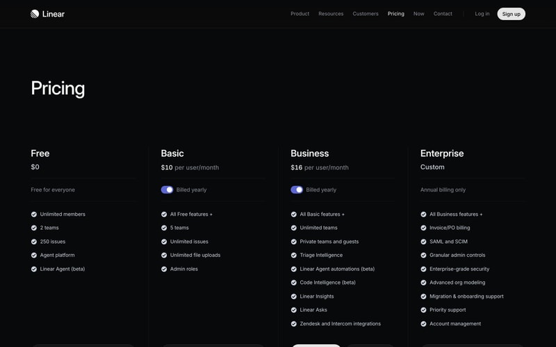 Linear — Pricing