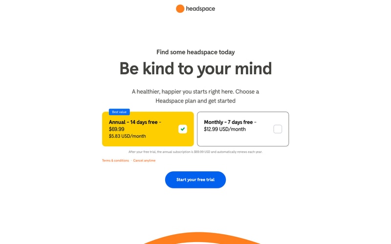 Headspace — Plans