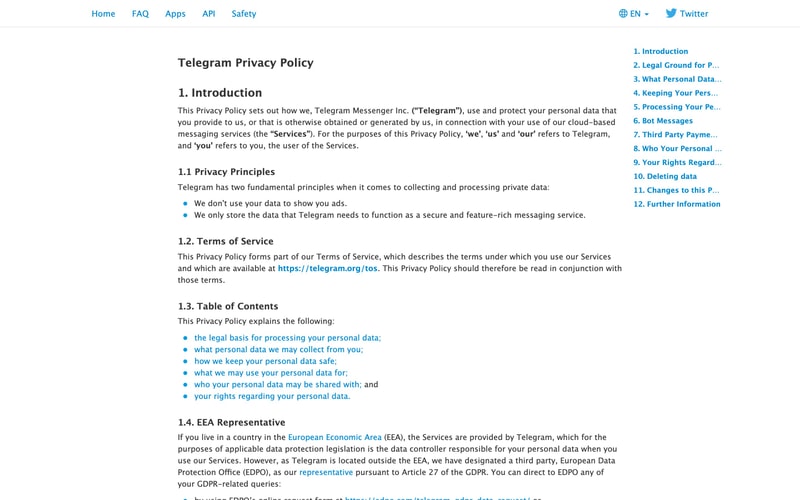 Telegram — Privacy