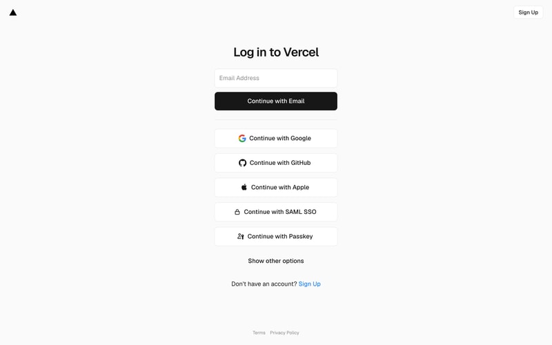 Vercel — Login