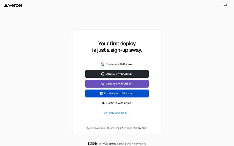 Vercel — Sign Up