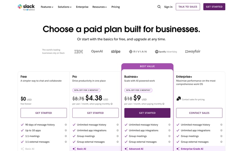 Slack — Pricing